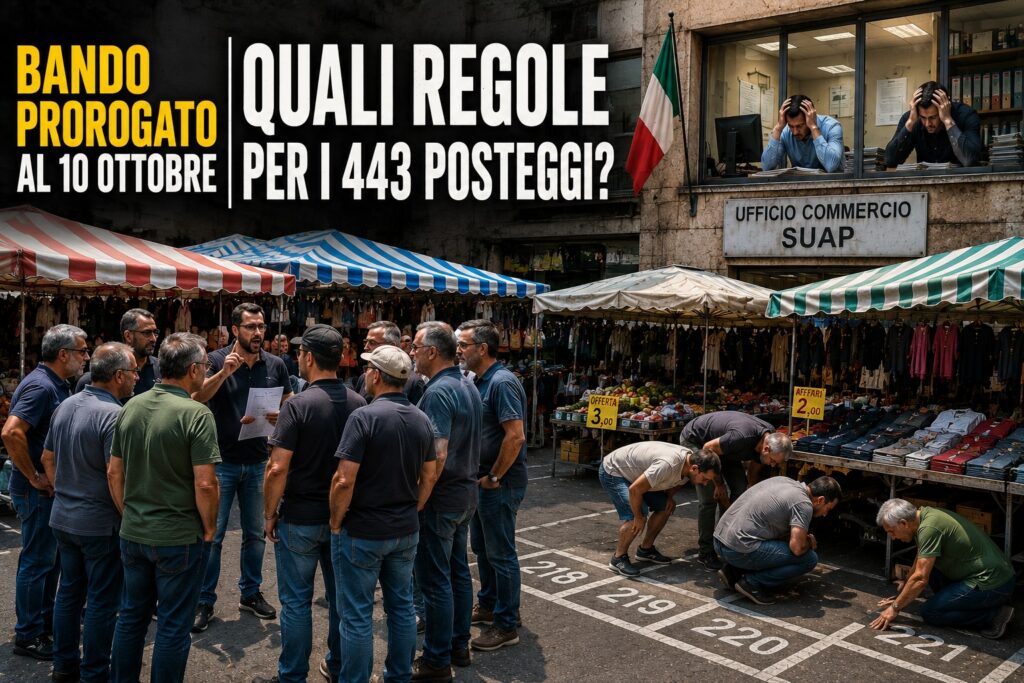 Bando mercatini Palermo prorogato al 10 ottobre: chiarimenti sulle regole per l’assegnazione di 443 posteggi