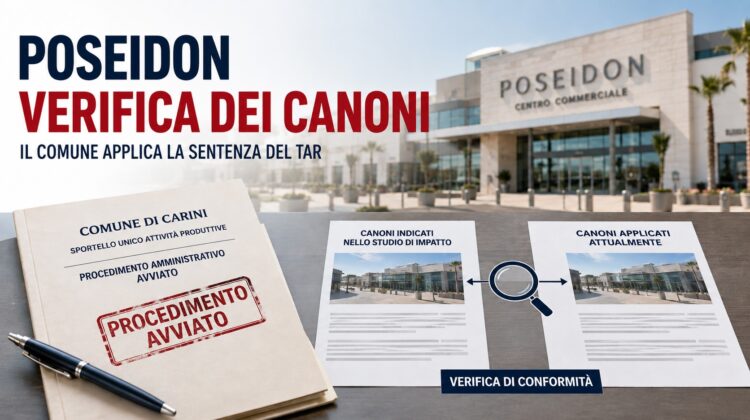 Verifica dei canoni del centro commerciale Poseidon avviata dal Comune di Carini