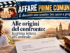 Copertina Affare Prime Comunioni: nel ciak un sacerdote e un uomo si confrontano; sullo sfondo Palermo, una bambina e la lettera al cardinale Lorefice.